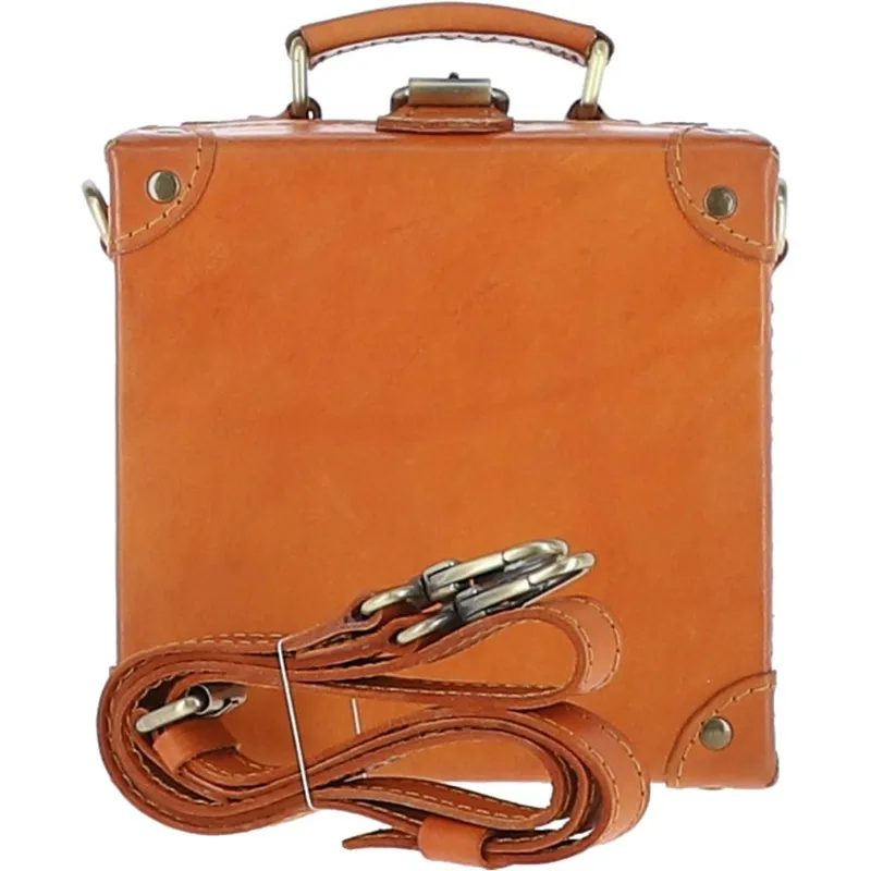 Ashwood Leather Women's Real Leather Trinket Box Bag in Tan - Tan