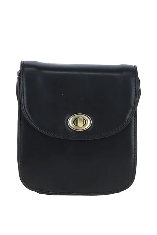 Ashwood Leather Women's Small Real Leather Crossbody Bag in Black - Black