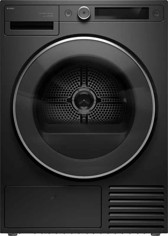 Asko T509HRG.UK Wifi Connected 9Kg Heat Pump Tumble Dryer - Graphite Black - A+++ Rated, Graphite