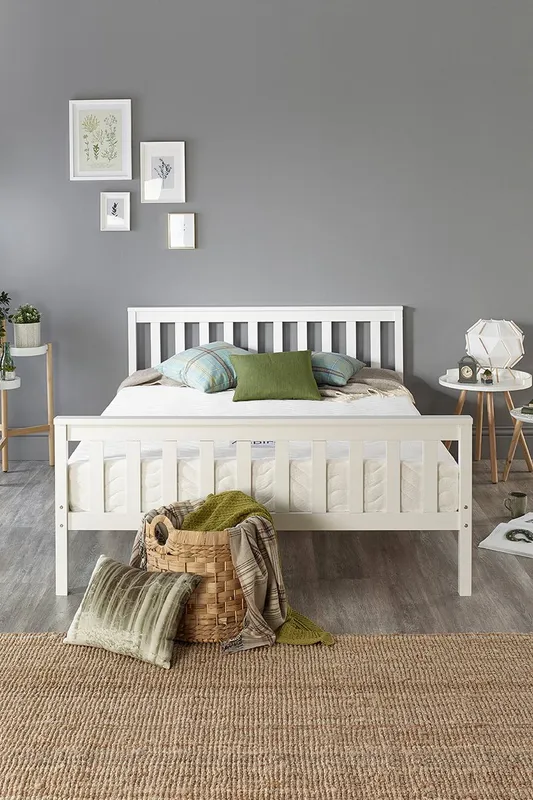 Aspire Atlantic Bed Frame in White Size: King - White