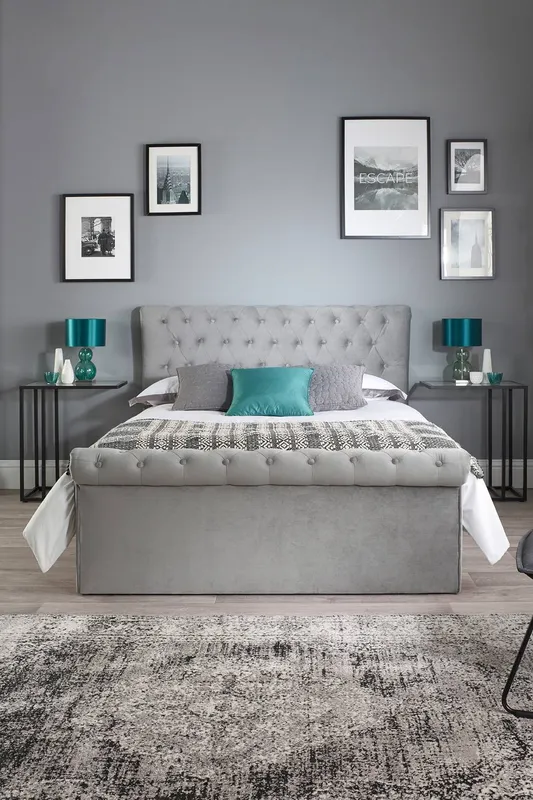 Aspire Chesterfield Ottoman Bed Grey Size: Single - Grey