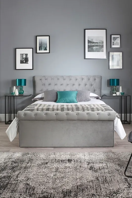 Aspire Unisex Chesterfield Ottoman Bed in Grey Size: Super King Grey female