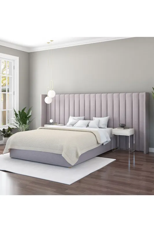 Aspire Grandeur Headboard in Eire Linen Grey Grey