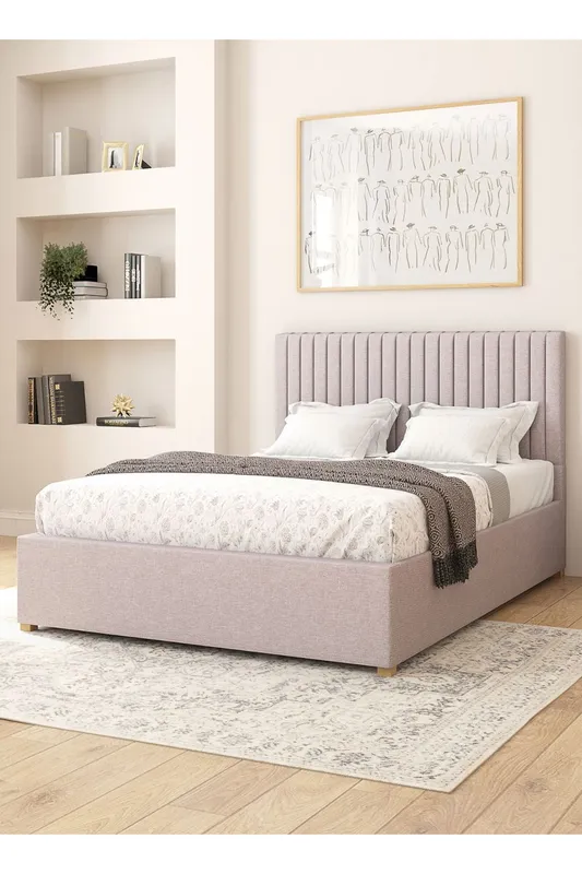 Aspire Grant Electric Adjustable Bed Upholstered in Eire Linen Fabric with Pocket Sprung Mattress UK Made in Grey Size: King Grey King
