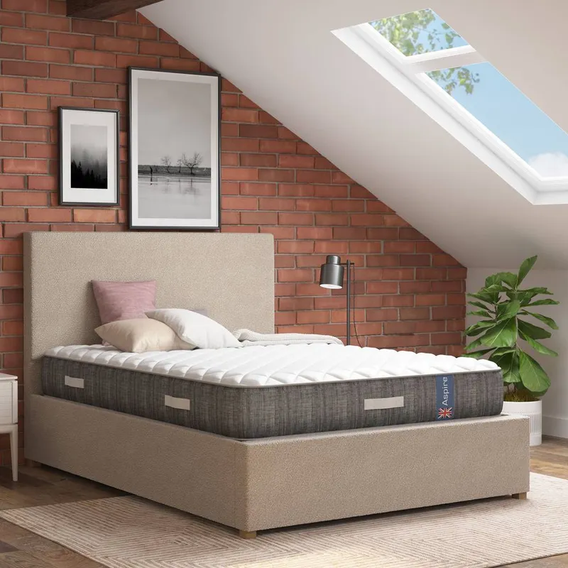 Aspire Medium Comfort Pocket+ Memory Hybrid Mattress in White Size: Single White
