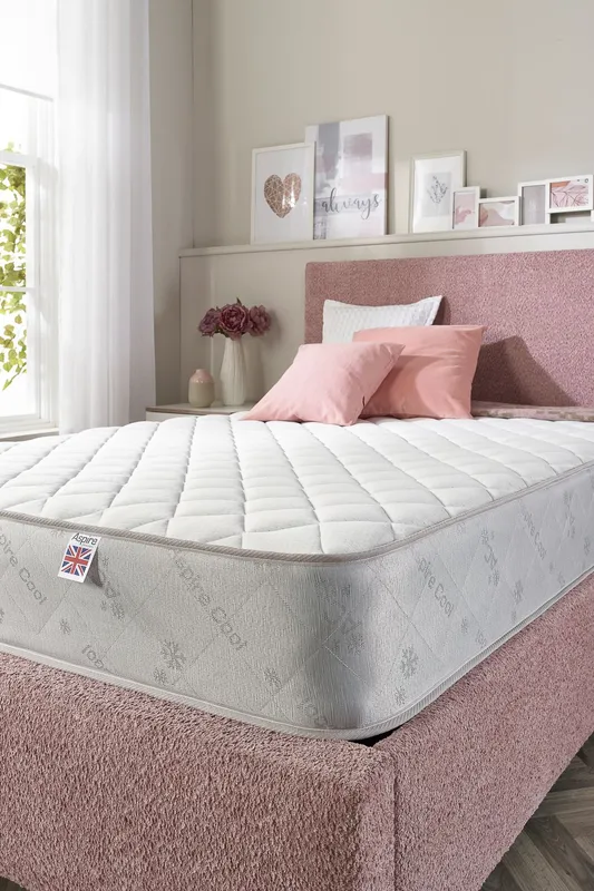 Aspire Natural Wool 600 Dual Layer Hybrid Mattress in White Size: Small Double - White