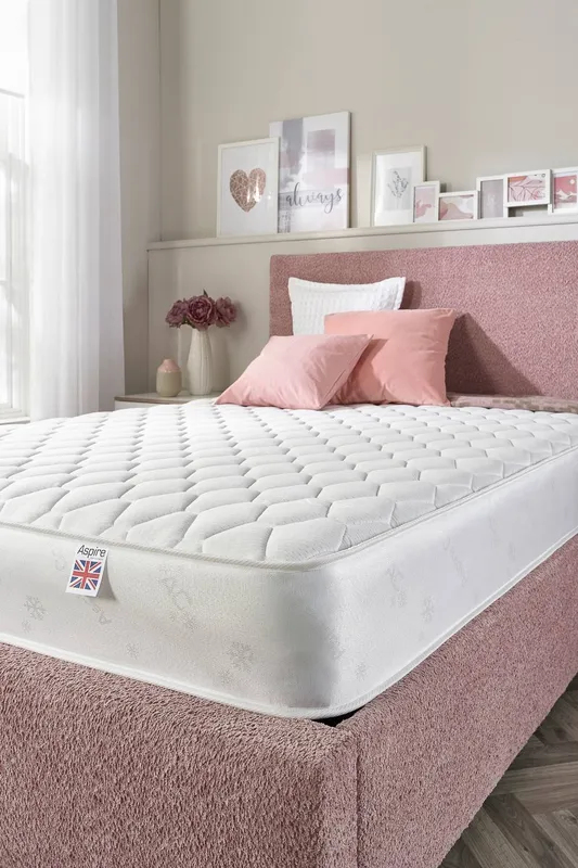 Aspire Quad Layer Natural Wool 900 Hybrid Mattress in White Size: Single White Single