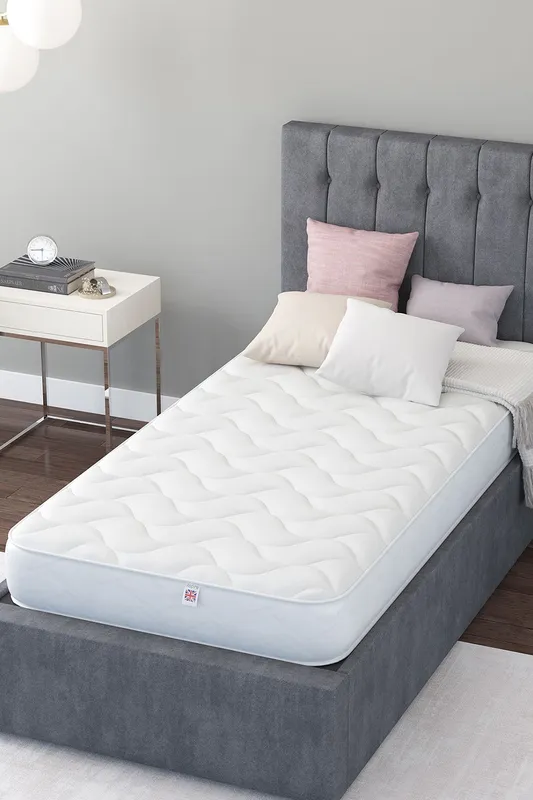 Aspire UK Made Support Rolled Mattress in White Size: Single White Single