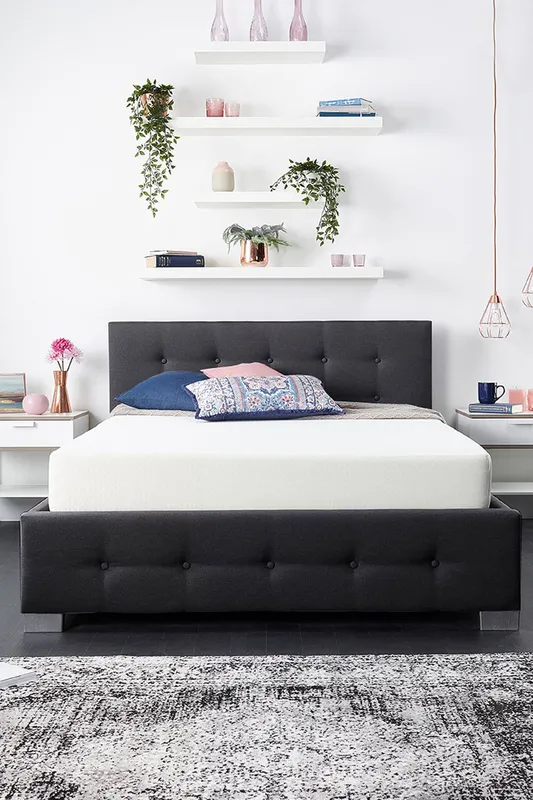Aspire End Lift Ottoman Storage Bed, Black Linen Size: King - Black