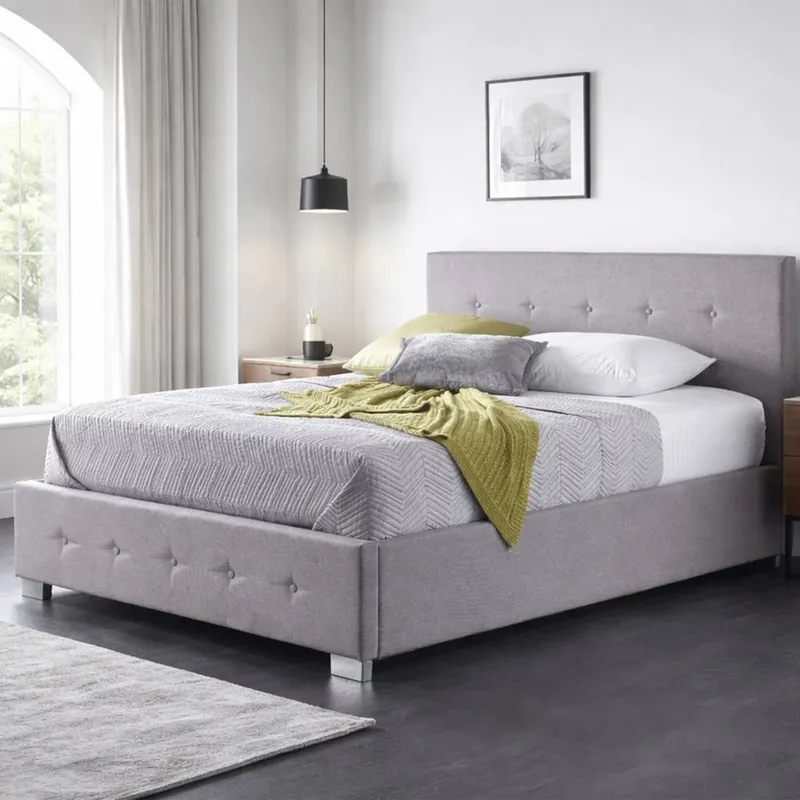 Aspire Richmond Ottoman Storage Bed Frame Side Lift Fabric in Grey Size: Single - Grey