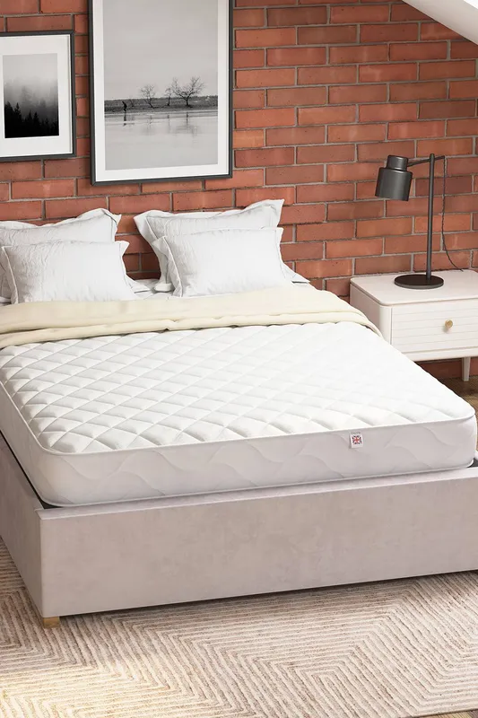 Aspire UK Made Value Bonnell Sprung Mattress in White Size: Double - White
