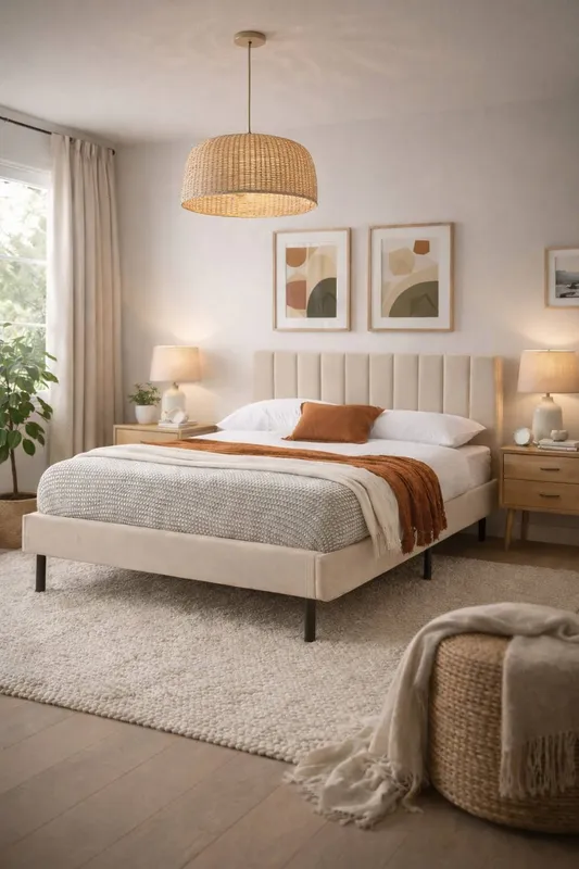 Aspire Verona Velvet Bed Frame Padded Headboard Pink Navy Cream Size: King Cream King