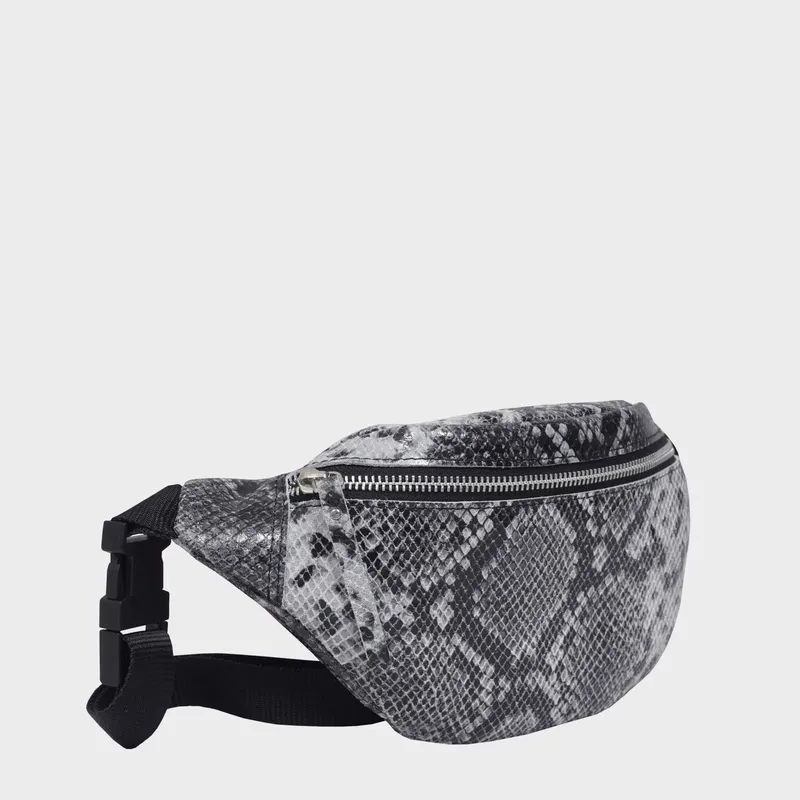 Assots London Women's Noah' Real Leather Bum Belt Bag in Black Black