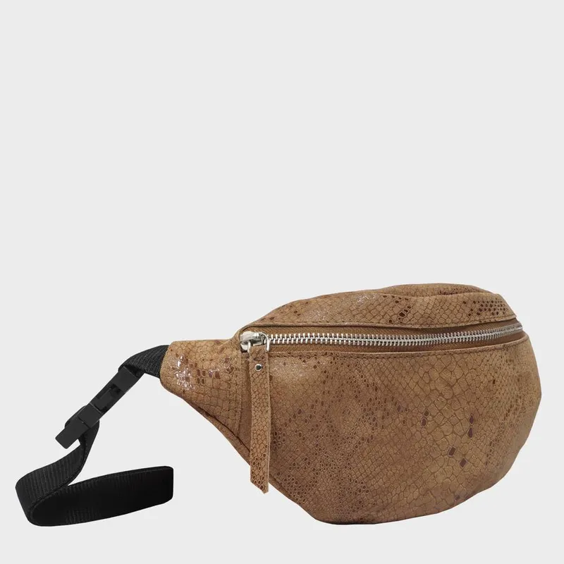 Assots London Women's Noah' Real Leather Bum Belt Bag in Tan Tan