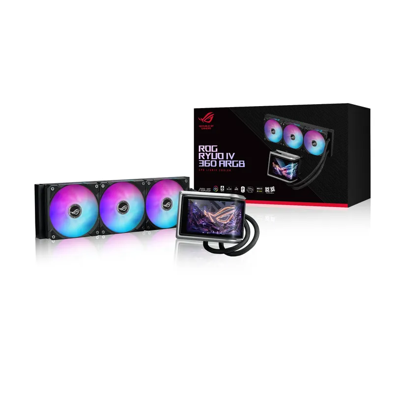 Asus Rog Ryuo IV 360 Argb White 360mm Aio Liquid CPU Cooler - Black