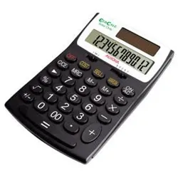 Aurora Black/White 12-Digit Desk Calculator