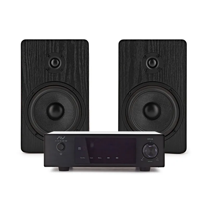 Avcom Solid State Amplifier with Passive Speakers Black