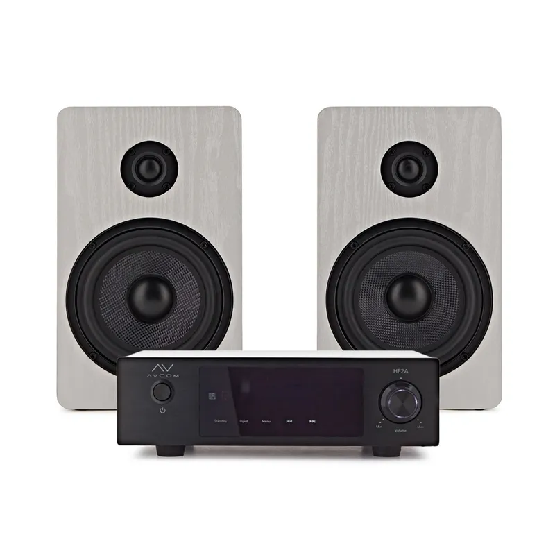 Avcom Solid State Amplifier with Passive Speakers White