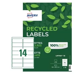 Avery Recycled Address Labels 14 Per Sheet White (210 Pack) LR7163-15
