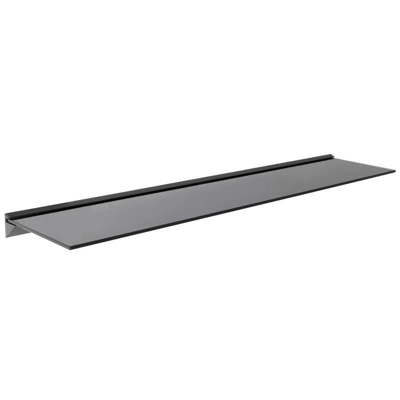 Avf Floating Black Glass Shelf 120 x 25cm - 8mm Size: 120 x 25 cm Black 120 x 25 cm