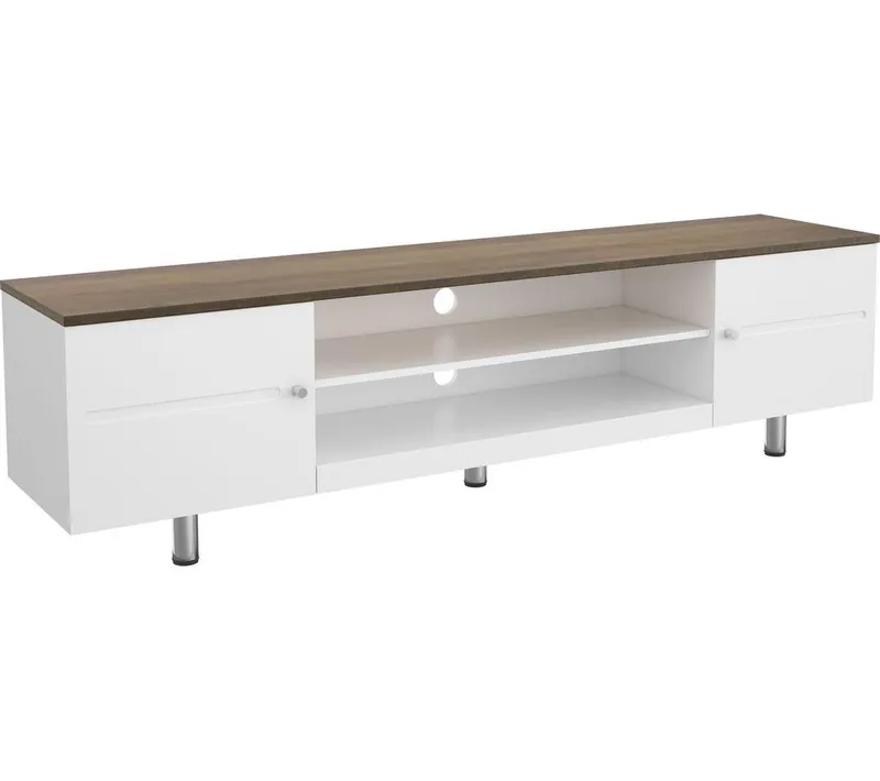 Avf Whitesands 1900 mm TV Stand - White & Rustic Wood, White