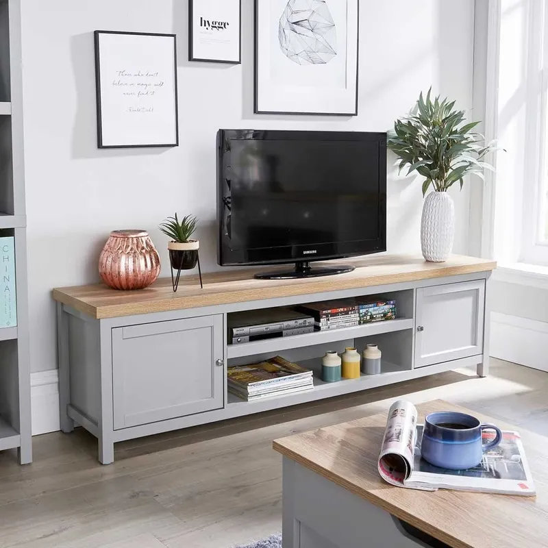 Avon 180cm Large TV Stand - Grey