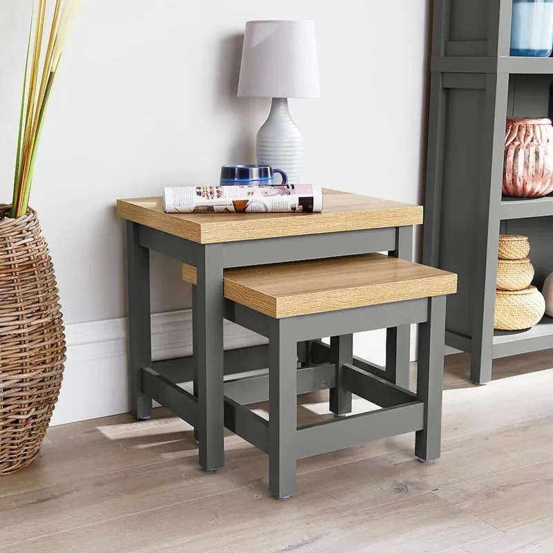 Avon Nest of 2 Square Tables - Graphite