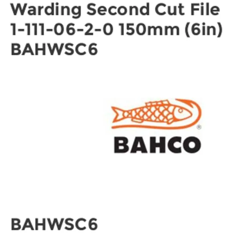 Bahco - 1-111-06-2-0 Warding Second Cut File 150mm (6in) BAHWSC6
