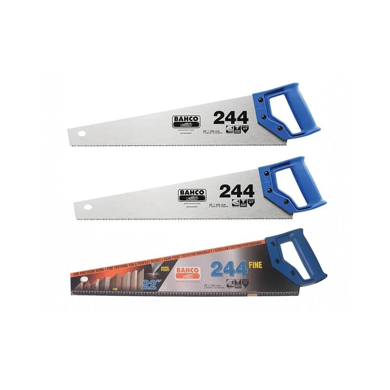 Bahco 2 x 244 Hardpoint Handsaw 550mm (22in) & 1 x 244 Fine Cut Ha...