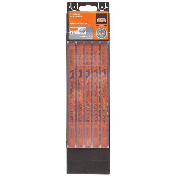 Bahco 3906-300-18-5P 3906 Sandflex® Hacksaw Blades 300mm (12in) x ...