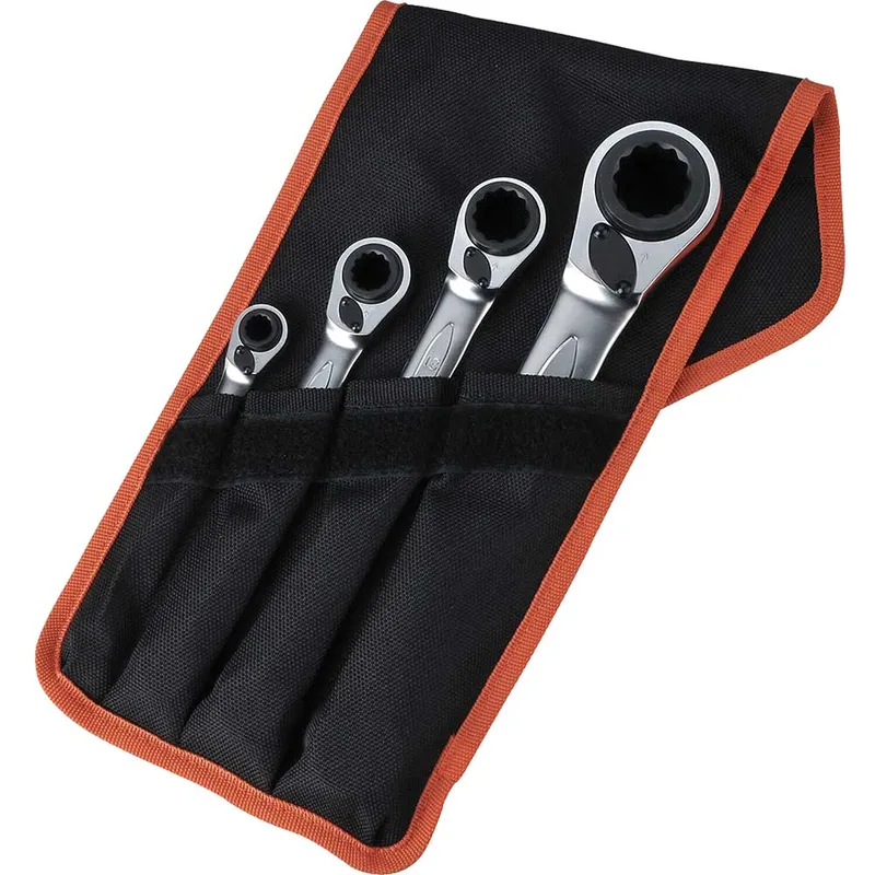 Bahco S4RM/4T S4RM Series Reversible Ratchet Spanner Set, 4 Piece
