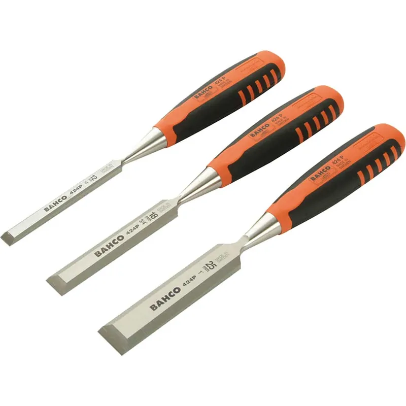 Bahco 424P-S3-Eur 424-P Bevel Edge Chisel Set, 3 Piece