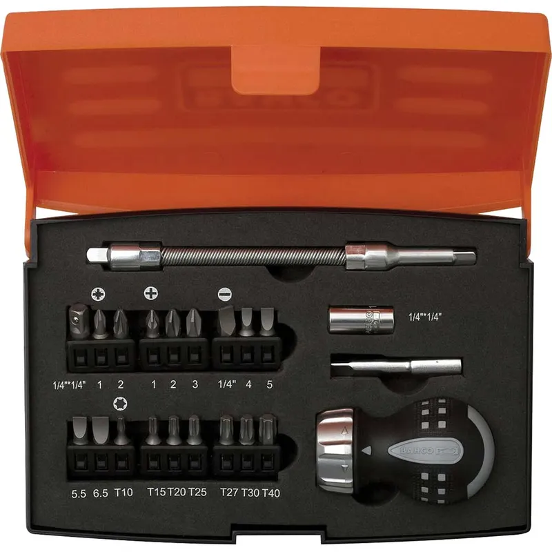 Bahco - 808050S22 22 Piece Stubby Ratchet Screwdriver Set