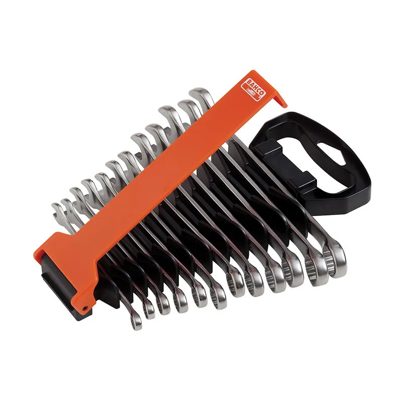 Bahco 111M/SH12 Chrome Polished Combination Spanner Set, 12 Piece
