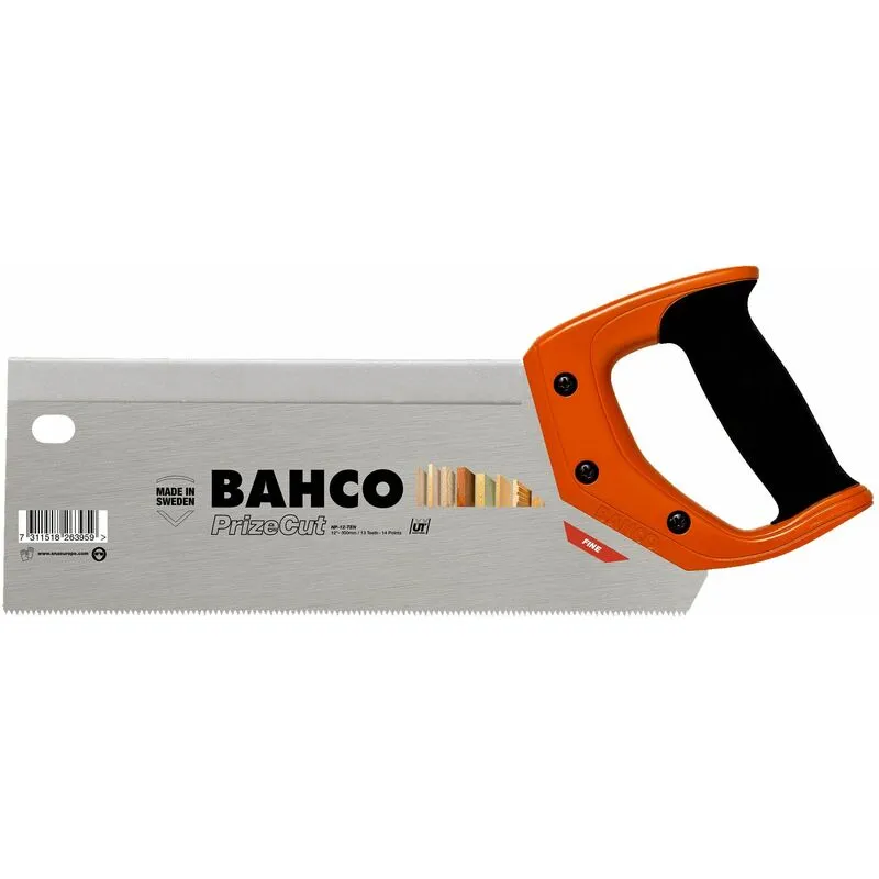 Bahco NP-12-Ten Backsaw Fine/Medium-Coarse Hardened Teeth Steel Back