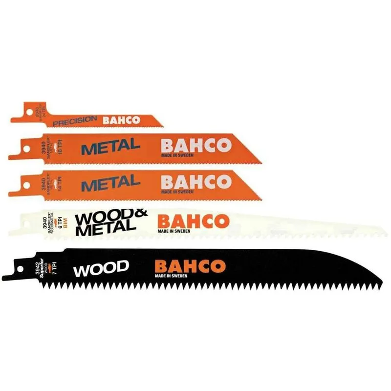 Sabre Saw Blade Set, 5 Piece BAH3940MIX5P - Bahco