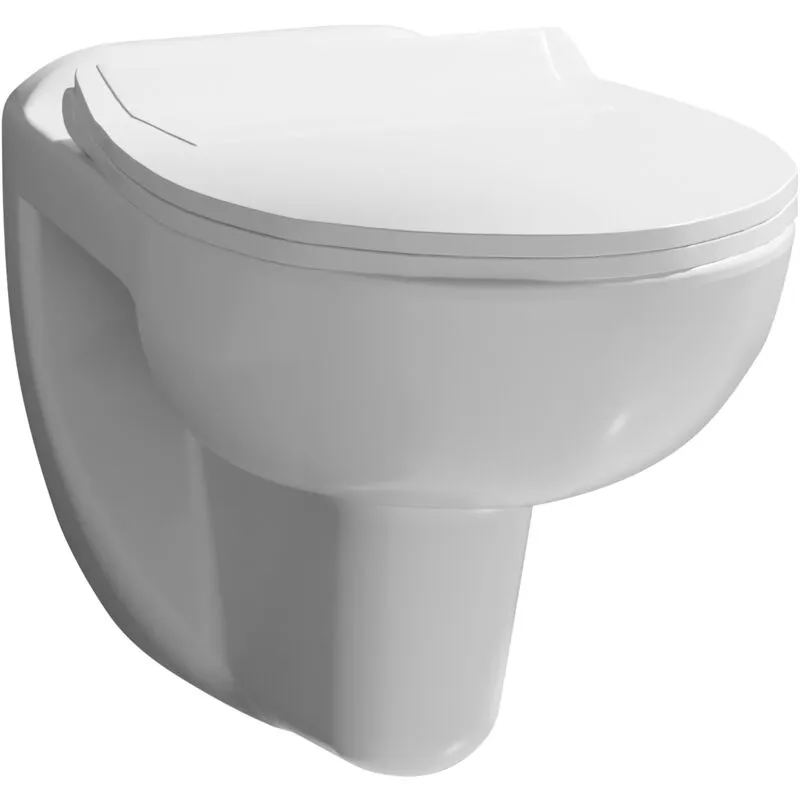 Adley Wall Hung Ceramic Toilet Pan & Soft Close Seat - 535mm Balterley