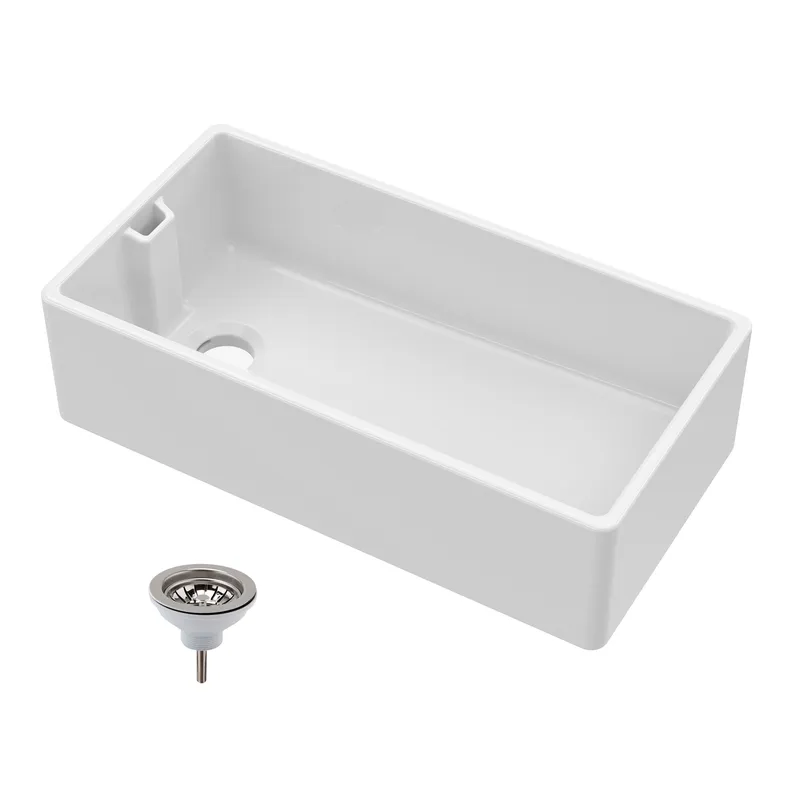 Balterley 1 Bowl Fireclay Belfast Sink Waste 895mm x 460mm x 254mm in White White