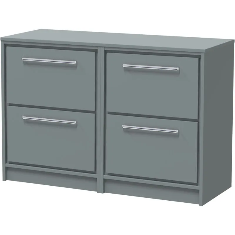 Balterley 1200mm Framed Design Floor Standing 4 Drawer Vanity with Worktop - Coastal Grey