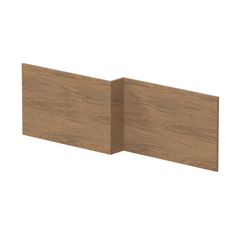 Balterley 1700mm Square L-Shape Shower Bath Front Panel - Antique Oak in Brown Brown