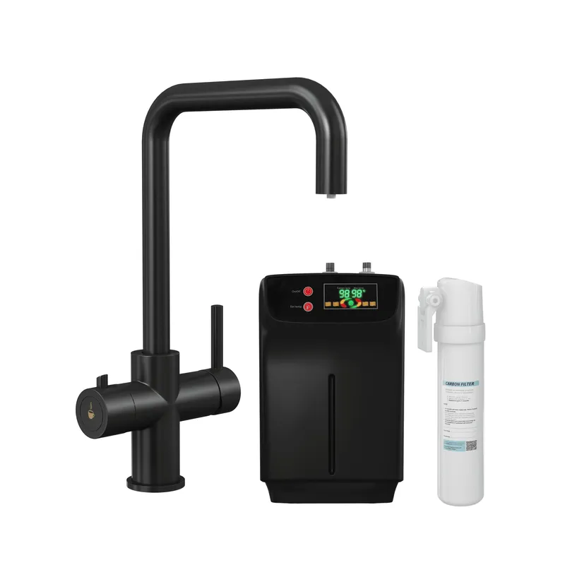 Balterley 3 in 1 Instant Hot Water Kitchen Sink Tap Tank Filter Matt Black Black