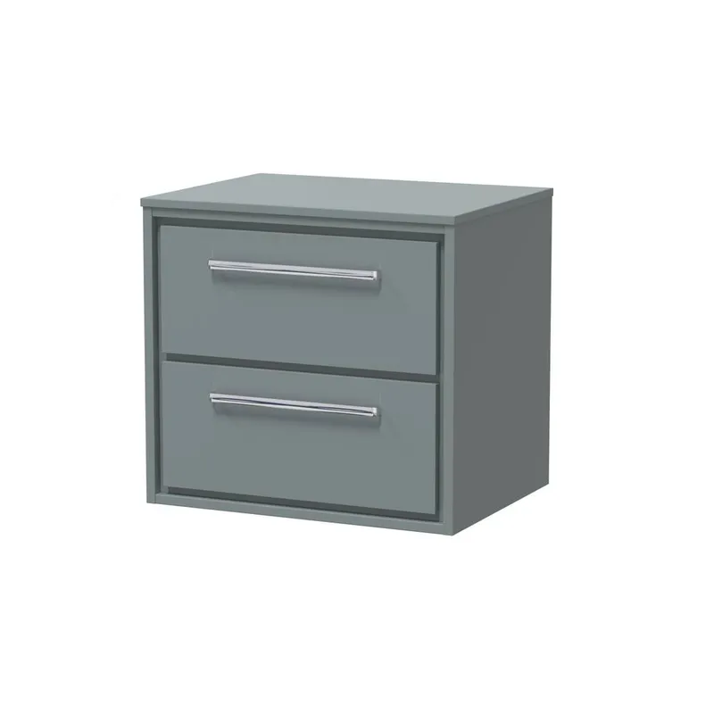 Balterley 600mm Wall Hung 2-Drawer Vanity with Worktop - Coastal Grey Grey