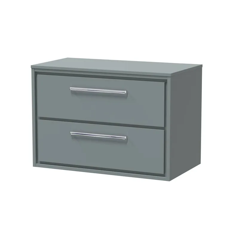 Balterley 800mm Wall Hung 2-Drawer Vanity with Worktop - Coastal Grey Grey