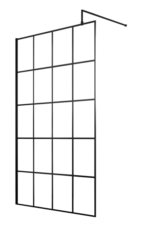 Balterley 8mm Safety Glass Black Framed Wetroom Screen - 1000mm Black