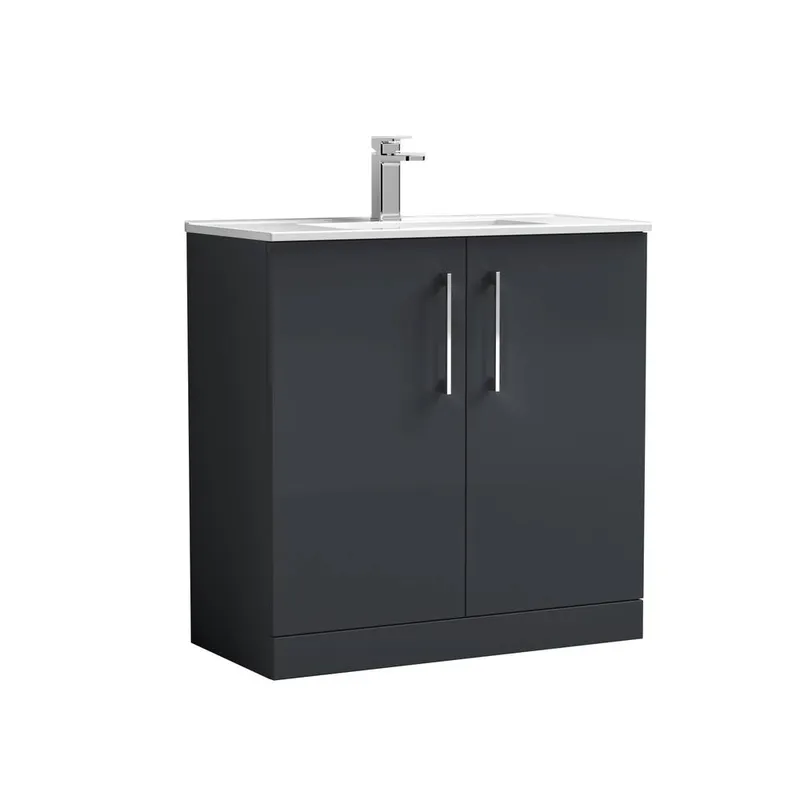 Balterley Bathroom 2 Soft Close Door & Vanity Unit Basin, Dark Grey, 435mm in Grey Grey