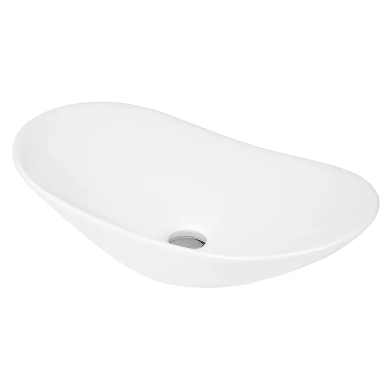 Balterley Bathroom Oval Vessel Basin for Countertop Use, White, 615 mm in White White