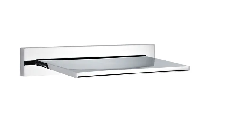 Balterley Bathroom Wall Mount Waterfall Bath Filler Spout Chrome in Silver Silver