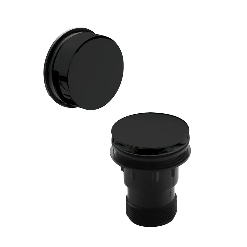 Nuie - Easyclean Click Clack Push Button & Minimalist Overflow Bath Waste for Baths up to 13mm Thick - Black