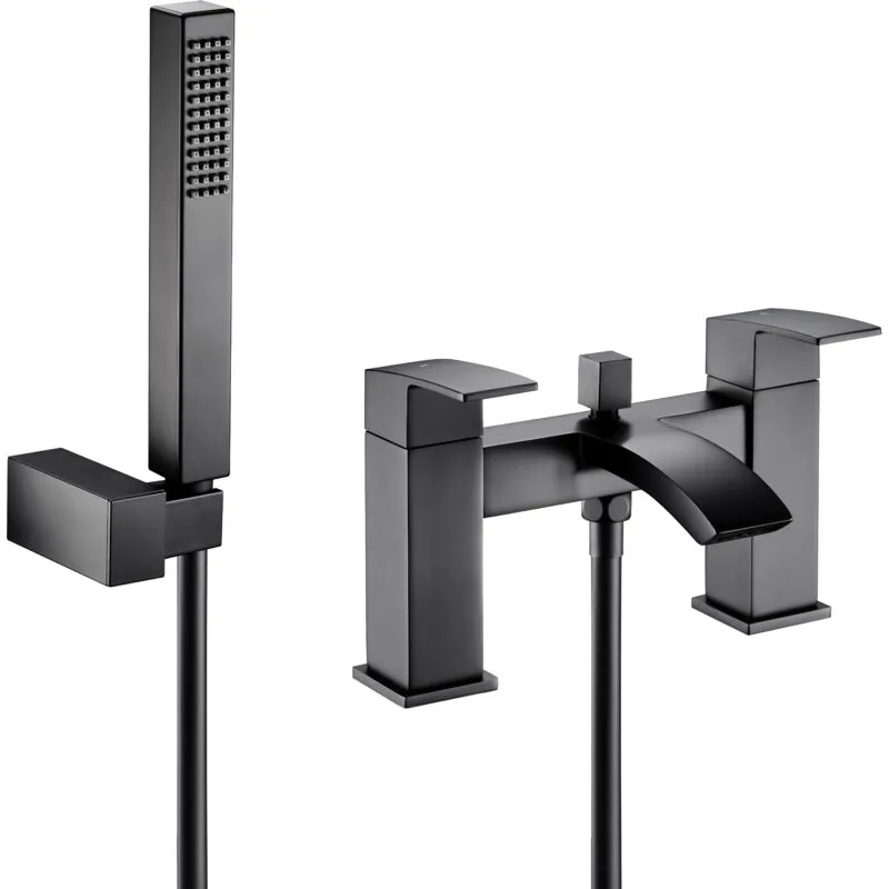 Balterley Contemporary Bath Shower Mixer Tap with Shower Kit - Matt Black