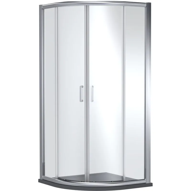 Balterley Contemporary Bathroom Quadrant Shower Enclosure with Tray - 900 x 900mm, Chrome/Grey
